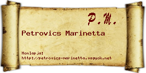 Petrovics Marinetta névjegykártya